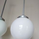 Pair suspensions ball opaline art deco