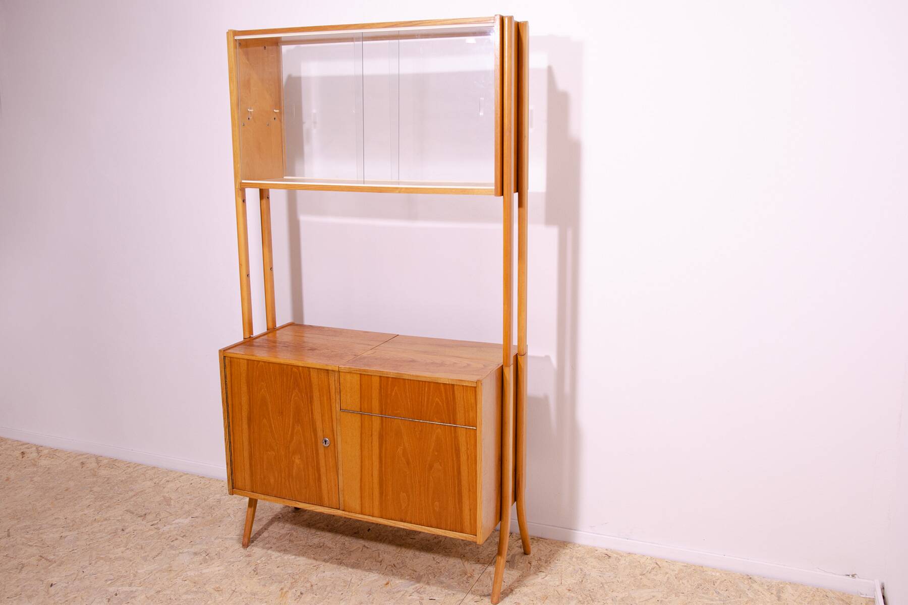 Mid century wall shelf bookcase by František Jirák for Tatra nábytok, 1960´s