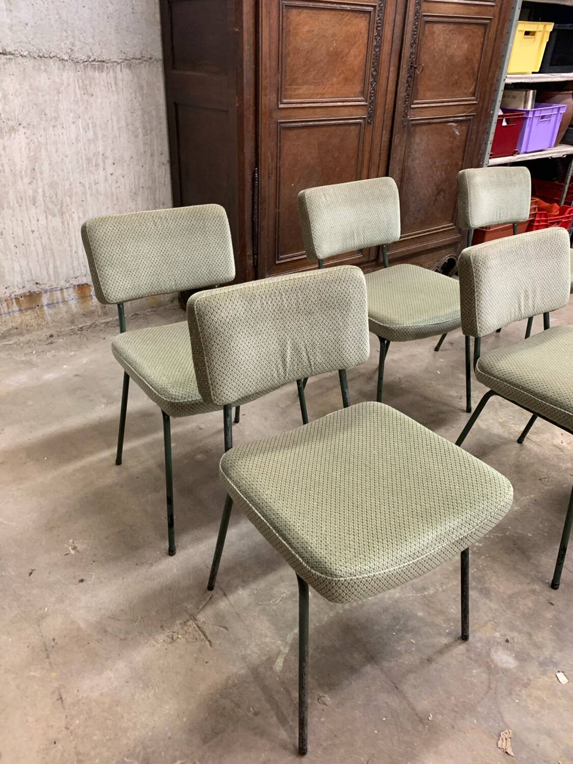 6 Chaises Design André Simard Airborne Vintage