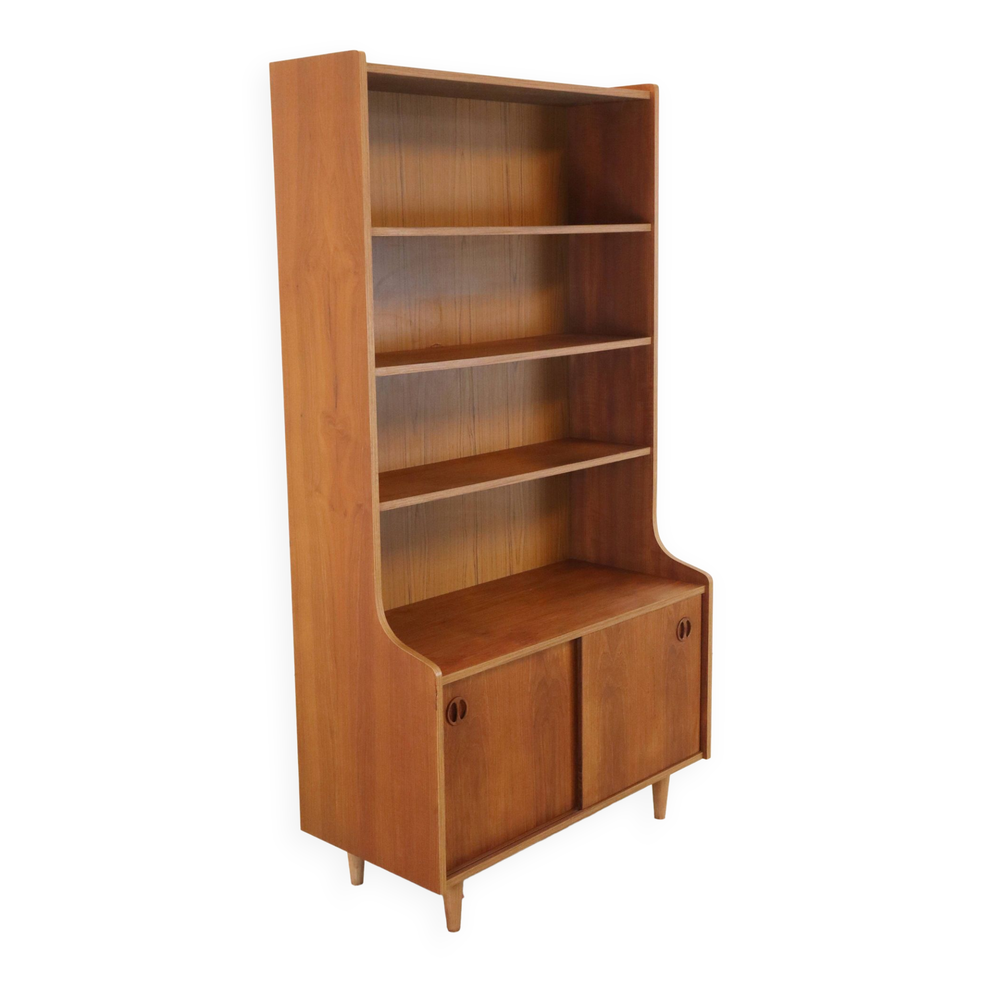 vintage bookcase with full on storage space.