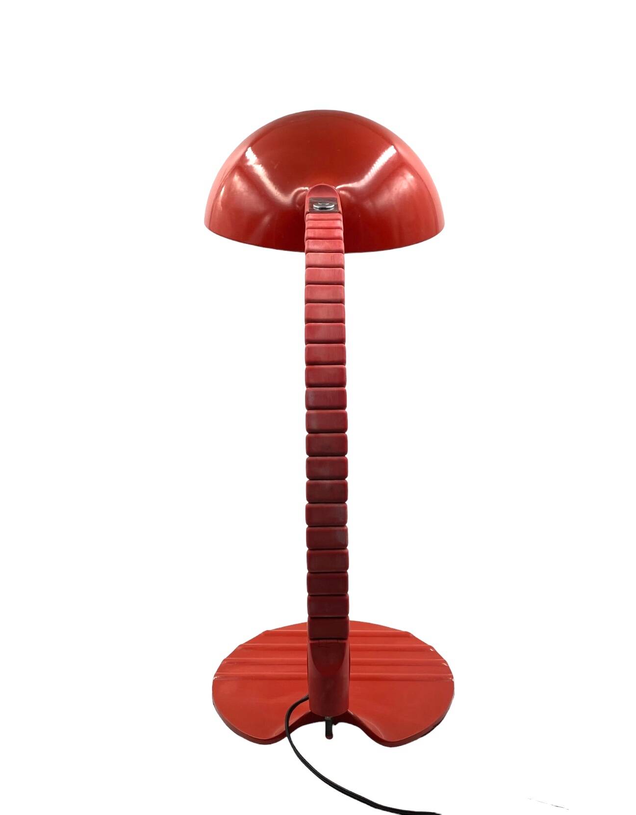 Elio Martinelli, Flex Calotta mod. 660 bright red table / desk lamp, Martinelli Luce Italy, 1972