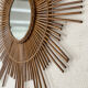 Large sun mirror in rattan