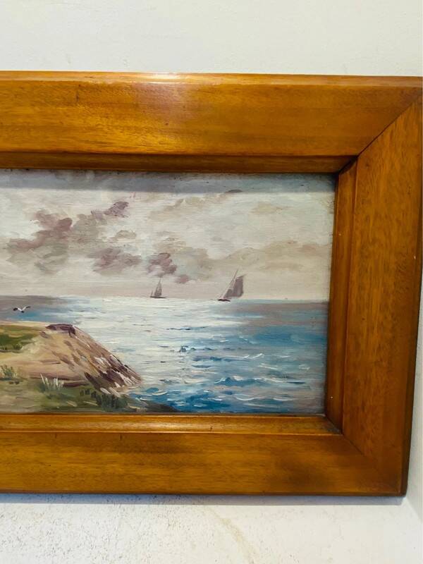 Painting: seascape - seaside in Brittany signed À Jabiol around 1900