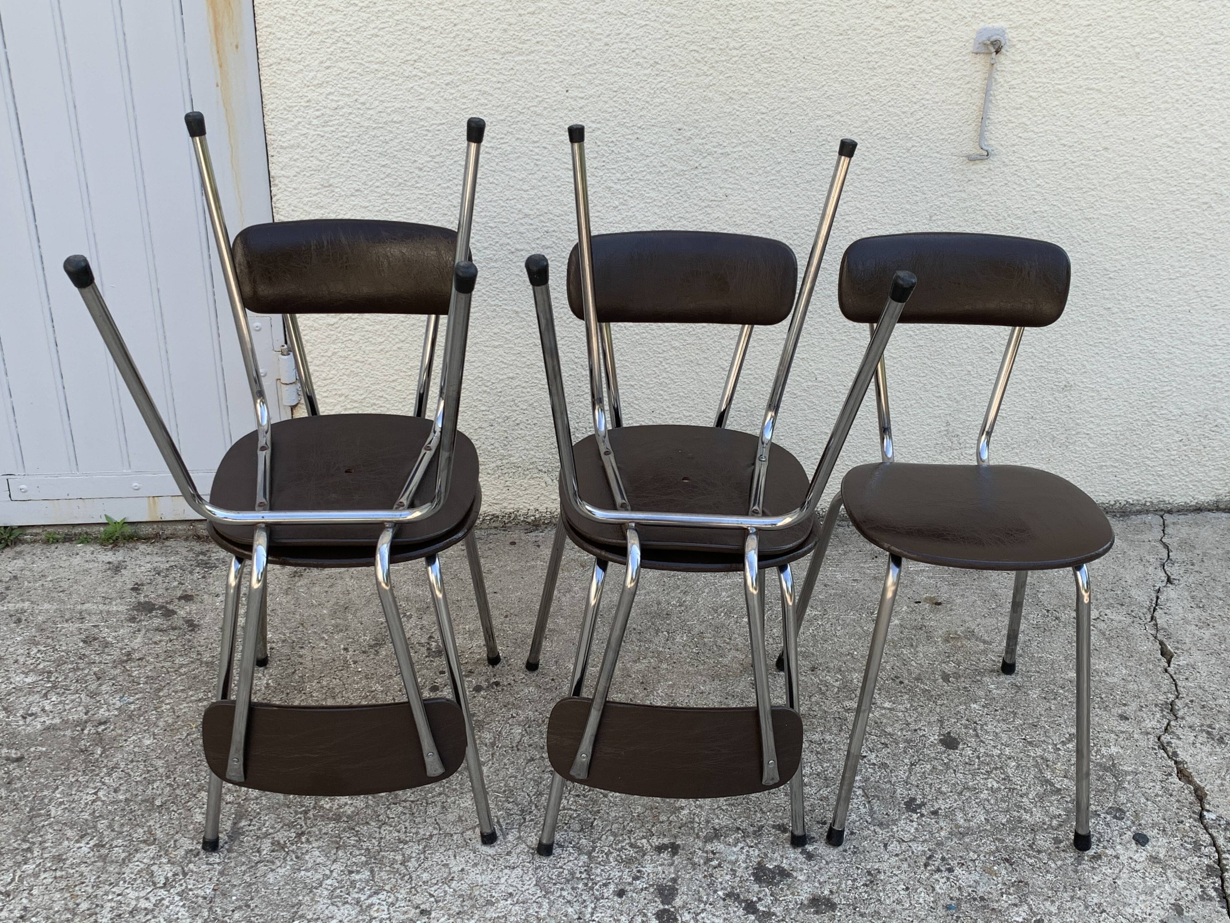 Chairs skaï and chrome 1970