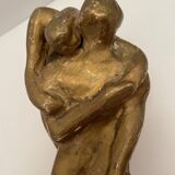 Sculpture of an embracing couple 20th century signed