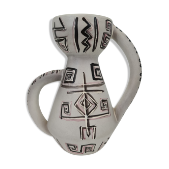 Ceramic vase enamelled by François RE in Vallauris 1960