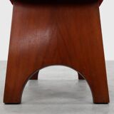 Art Deco Red Reupholstered Stool, Belgium ca. 1920