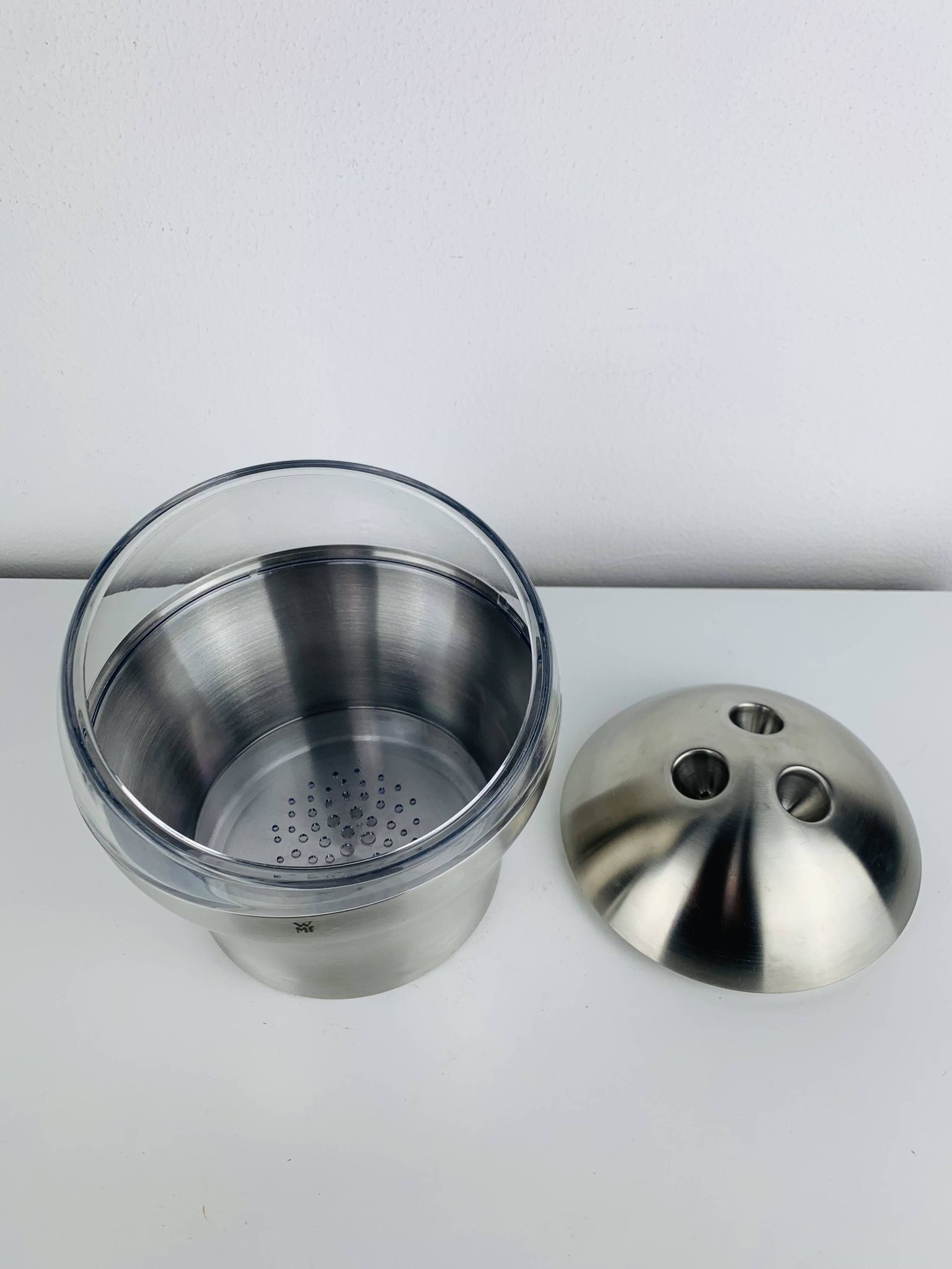 Stainless steel bowling ball ice bucket by WMF Cromargan