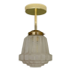 Pendant / Ceiling light with vintage art deco globe in frosted glass
