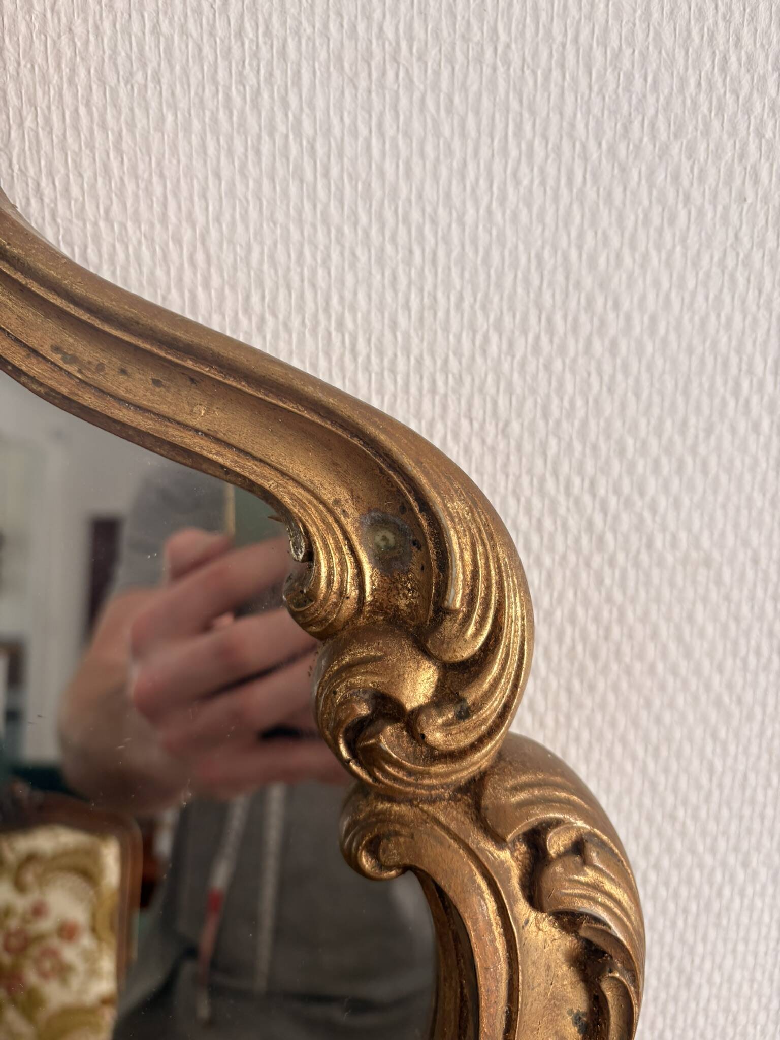 Antique Louis XV Rocaille Rococo Gilded Wall Mirror