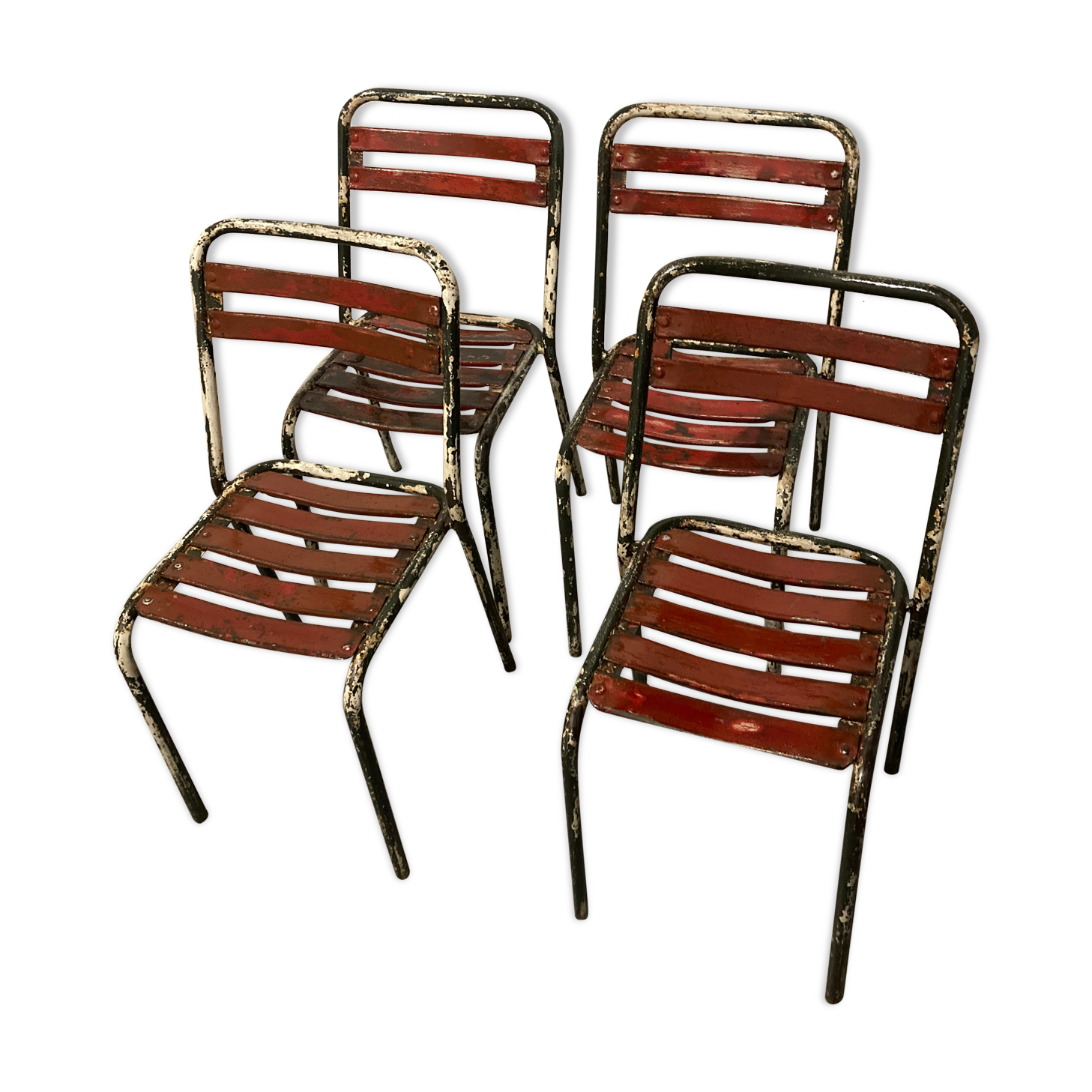 Lot de quatre chaises Tolix T2 Selency