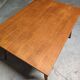 Table de salon pieds compas 50's en chêne 130x90 cm