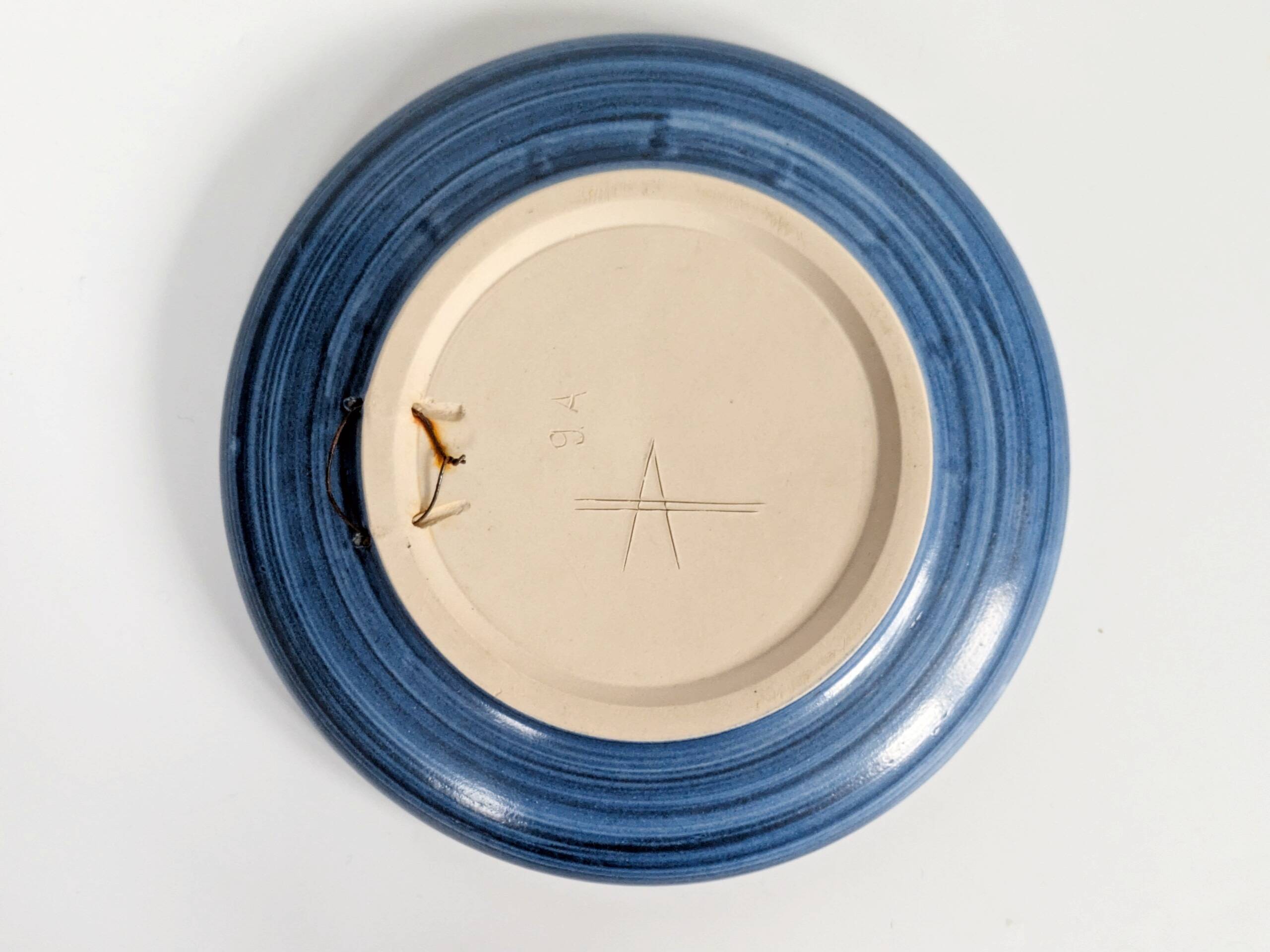 Mid-century ceramic plate signed Heinz Theo Dietz, Germany.