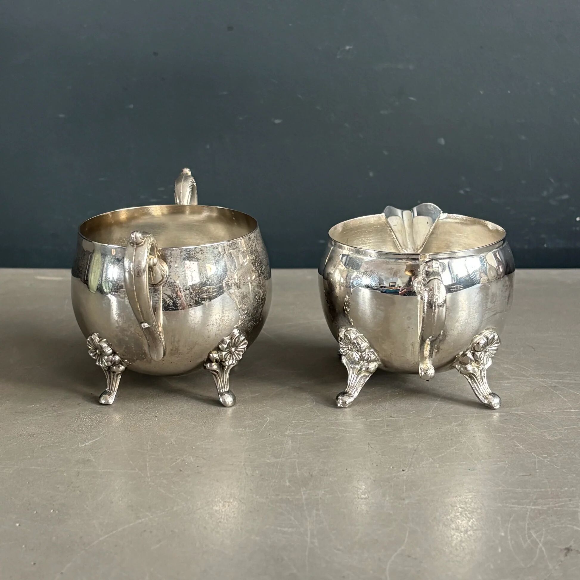 Sugar bowl - silver-plated milk jug