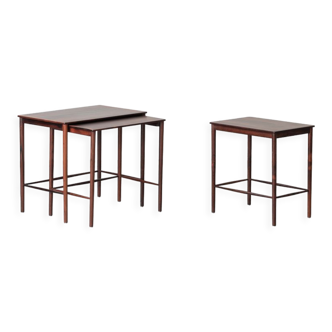 Nesting tables in Rosewood by Kai Winding for Poul Jeppesen, Denmark 1960s