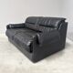 Black leather 2 seat sofa by Dreipunkt, 1970s