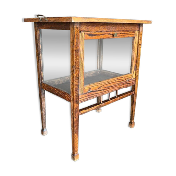 Vitrine vintage en bois / meuble à thé / vitrine d'exposition