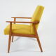 Vintage armchair "snieżnik", fully restored, yellow, 1960s