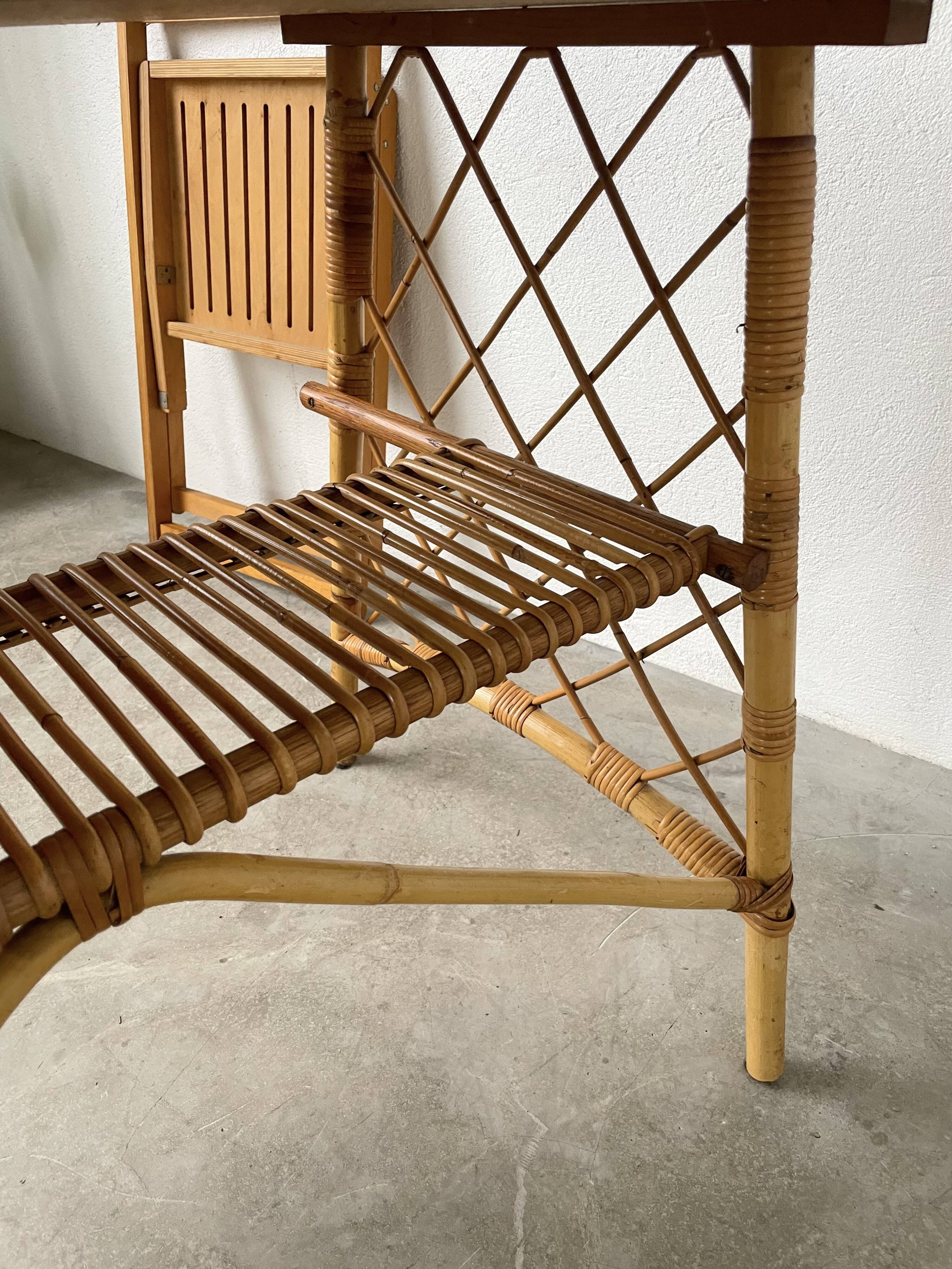 Bureau rotin Louis Sognot et sa chaise