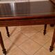 Restored antique Louis XVI style desk with a 19th-century leather top.