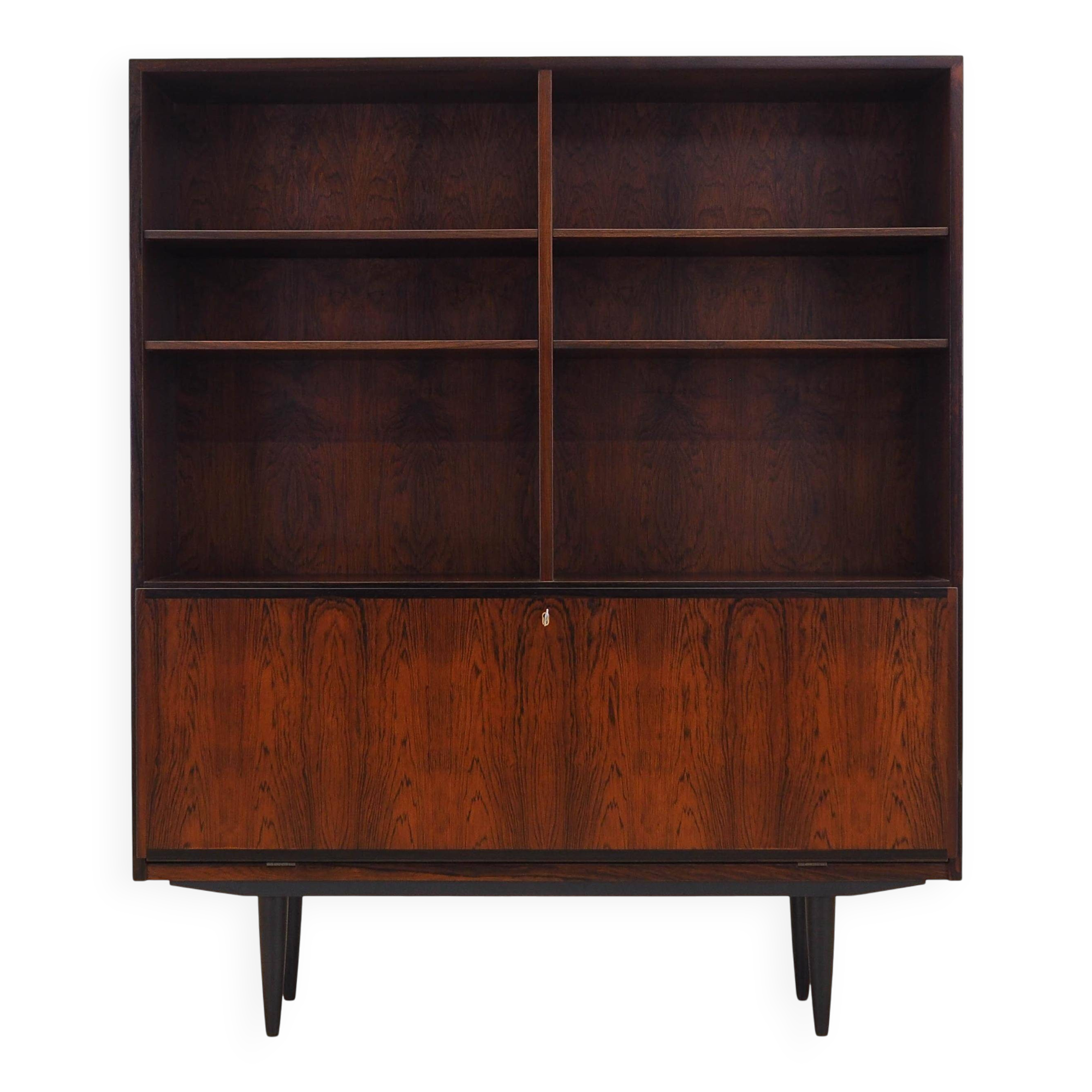 Bibliothèque en palissandre, design danois, années 1970, fabricant : Omann Jun