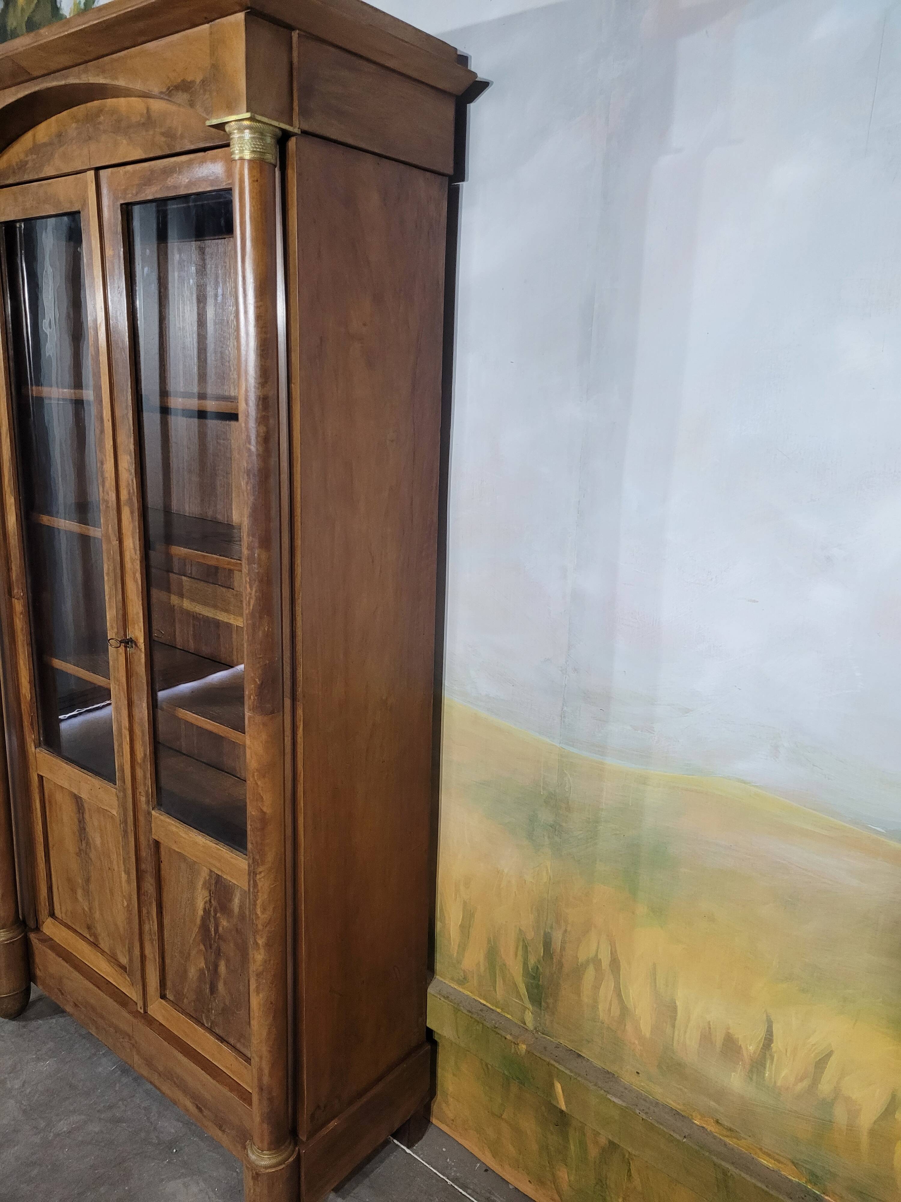 Petite bibliothèque empire en acajou