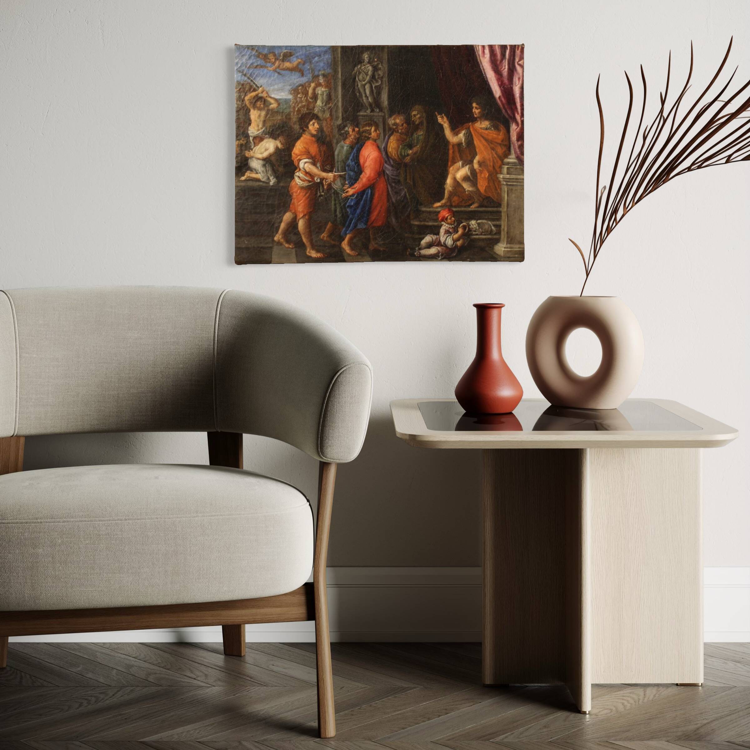 Antique Italian painting from the 17th century