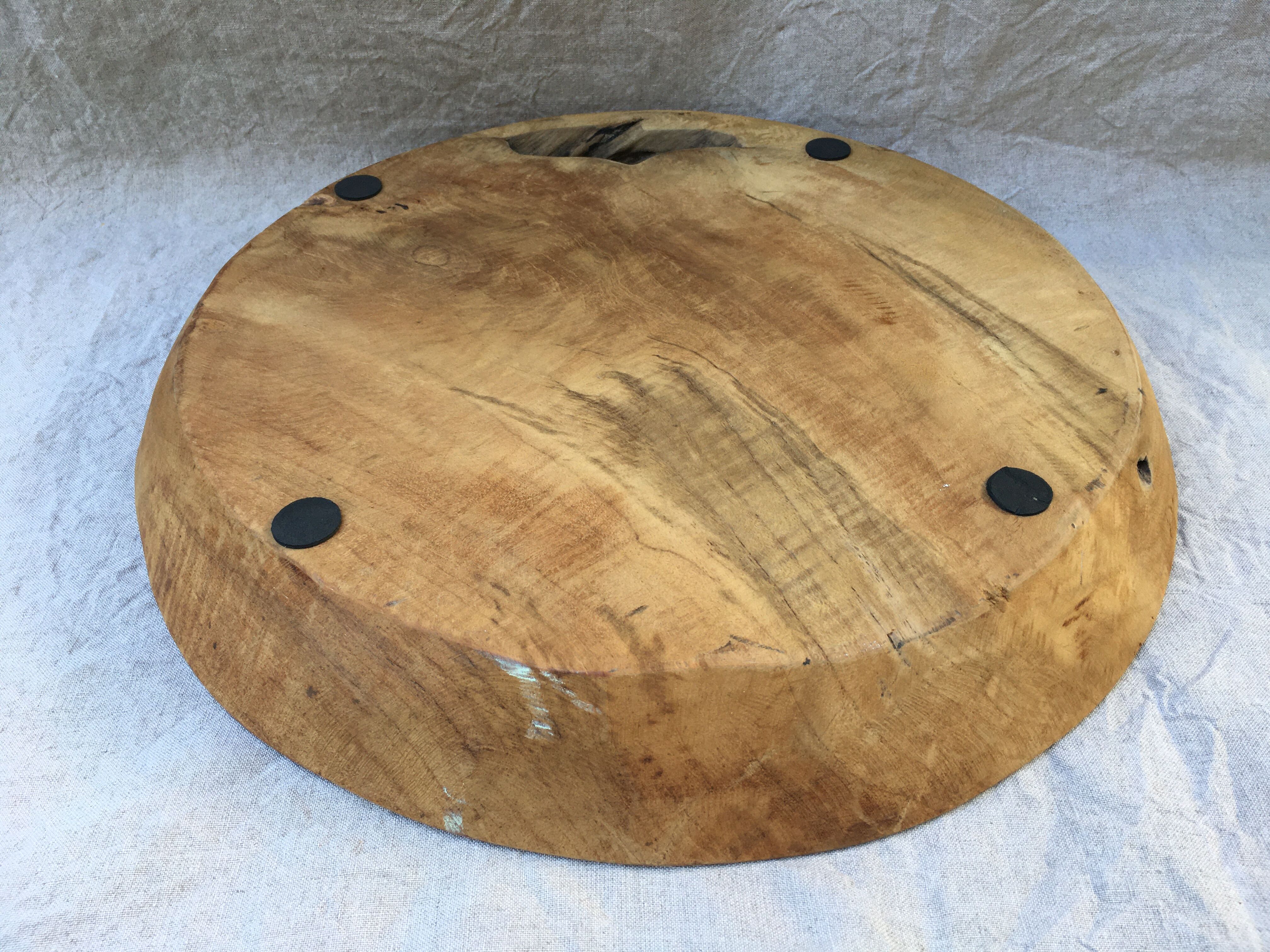 Round teak dish