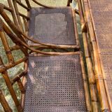 Ensemble table et chaises en rotin