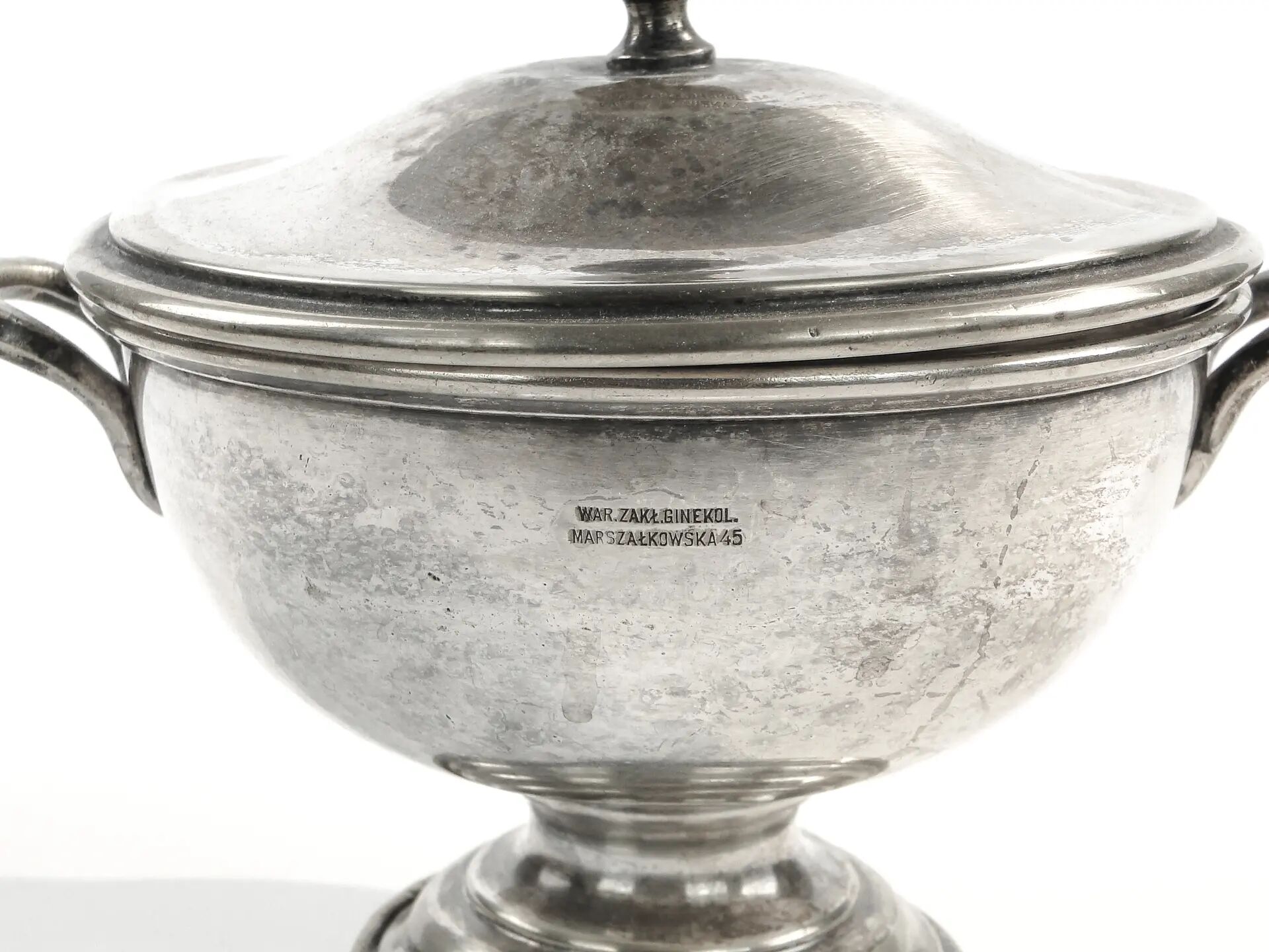 Soup tureen, Art Deco, silver-plated brass, Norblin, Poland, 1930s