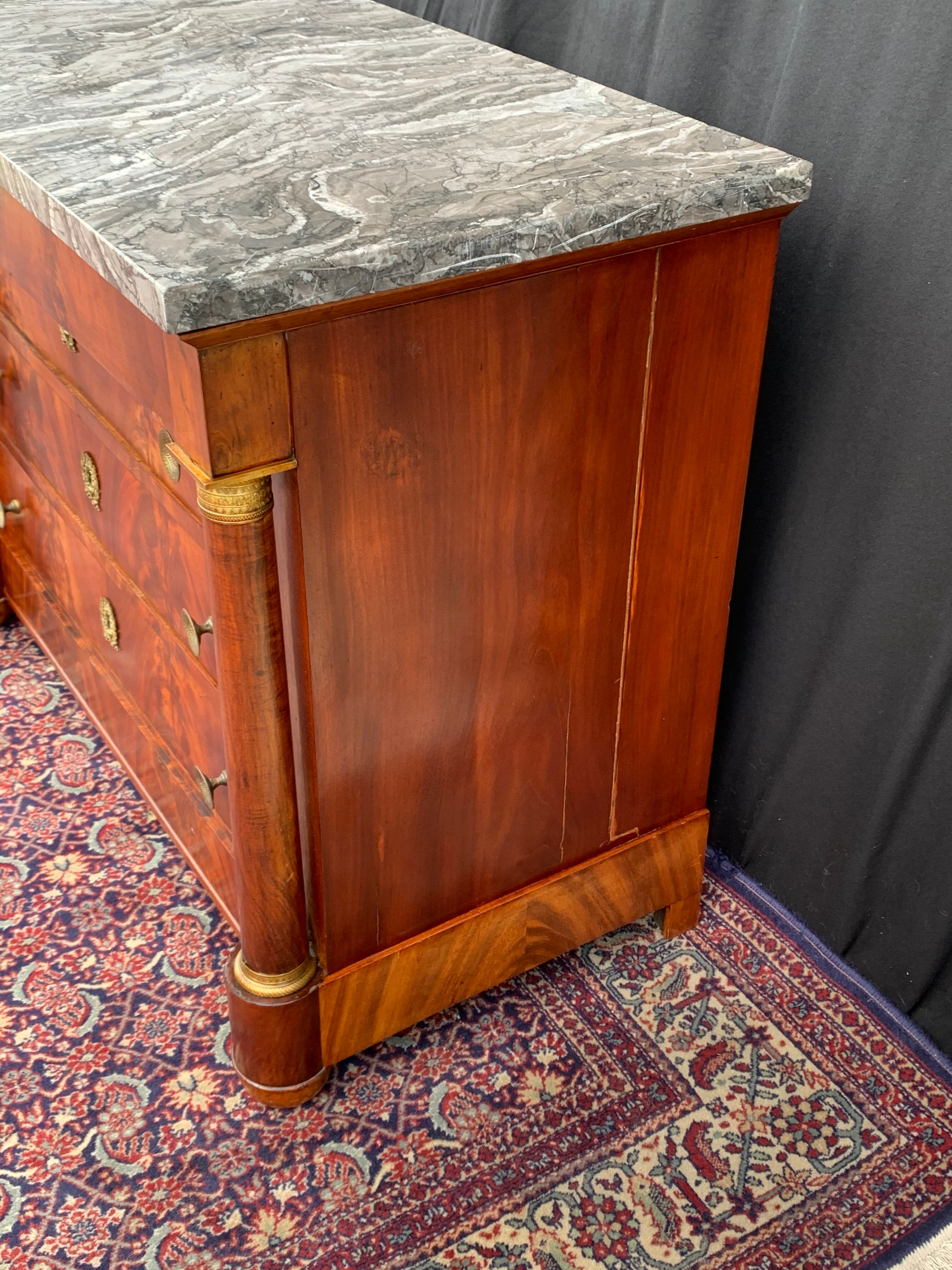 Vintage dresser Empire era in flamed mahogany