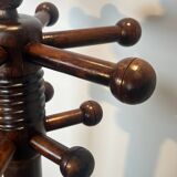 Portemanteau brutaliste en chêne sculpté de Charles Dudouyt