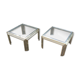 Hollywood regency Romeo Rega brass and chrome coffee tables
