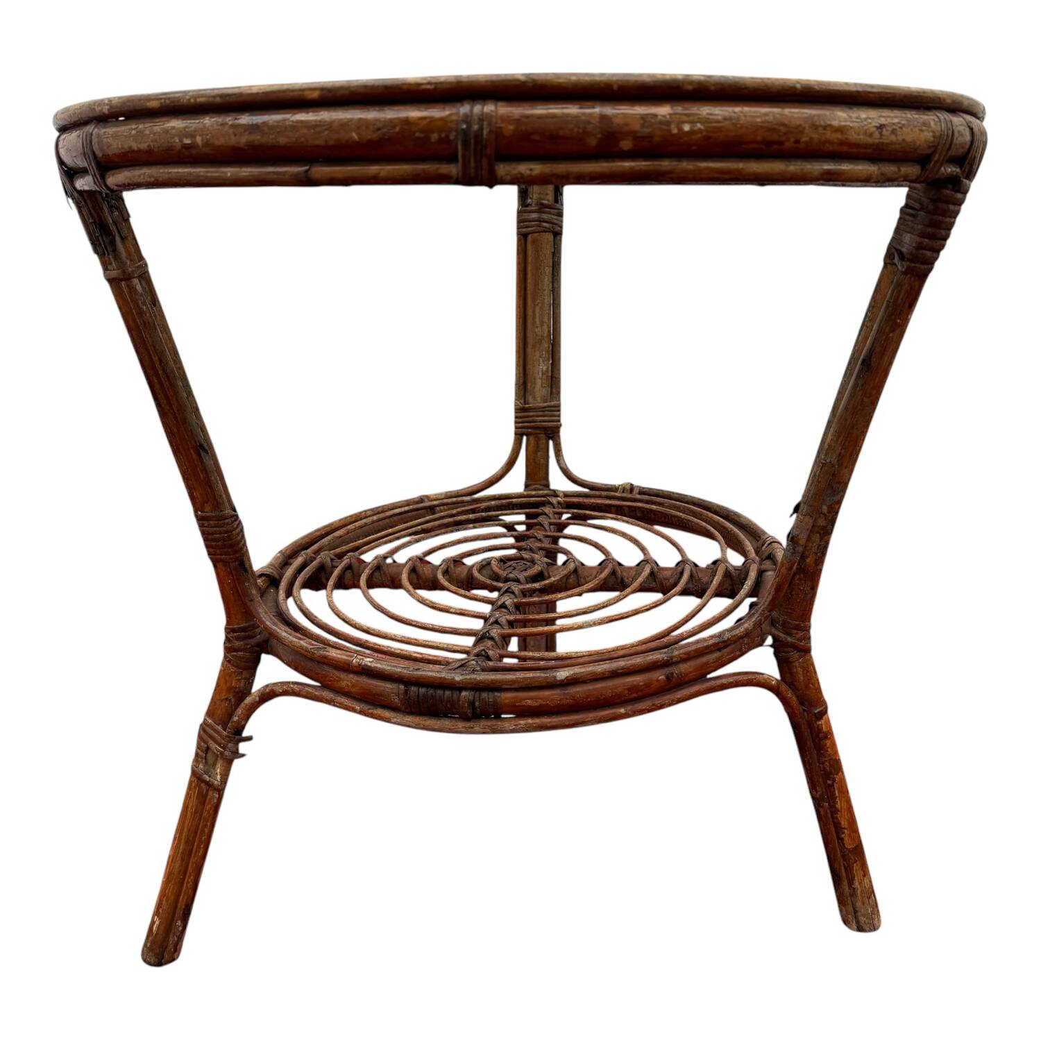 Rattan coffee table from the 50's Italy