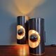Space Age double wall lamp, in brushed aluminum, 1970s