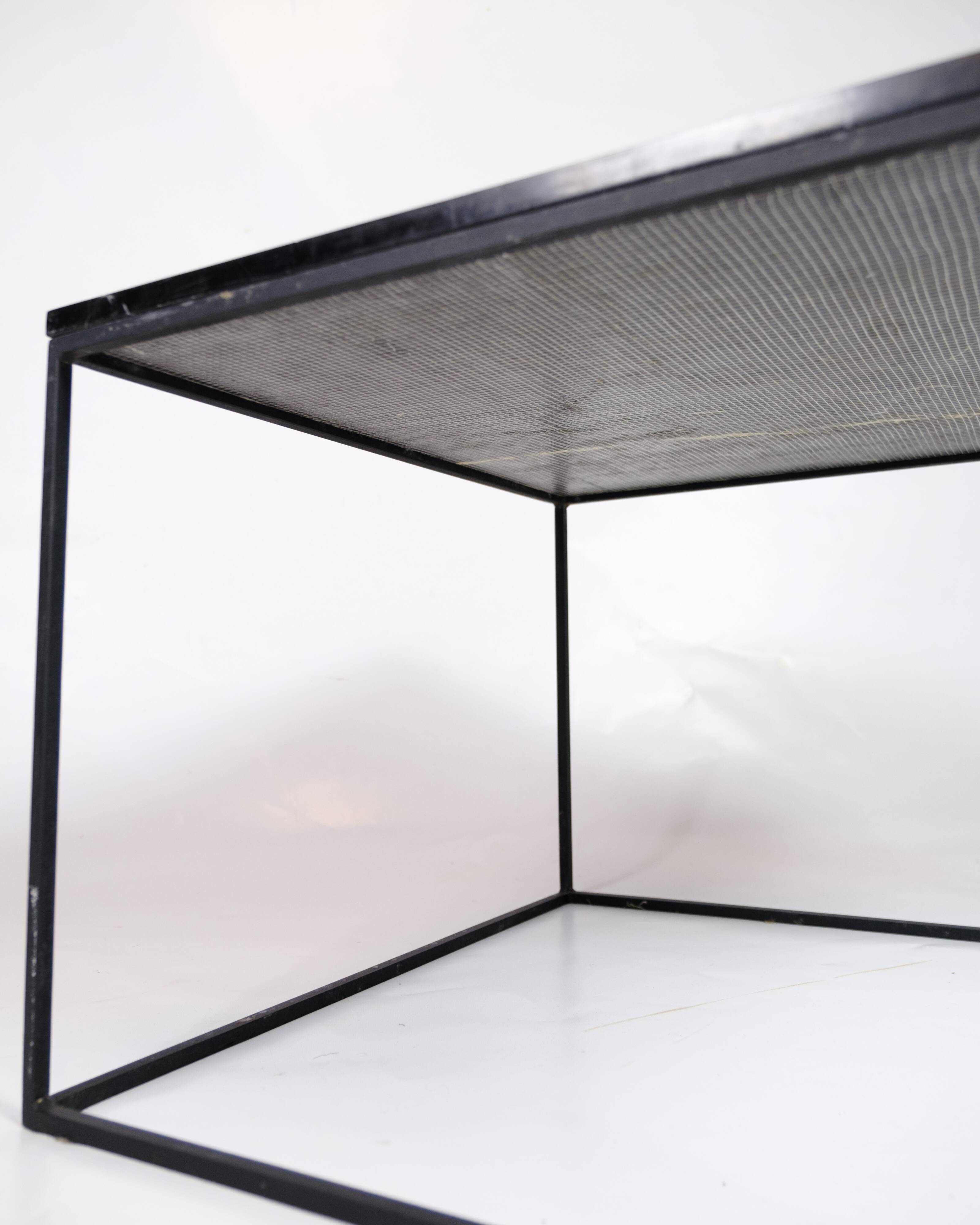 Coffee Table With Black Marble Top And Metal Frame