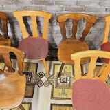 Set of 6 mismatched Baumann style bistro chairs from the 1970s