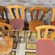 Set of 6 mismatched Baumann style bistro chairs from the 1970s