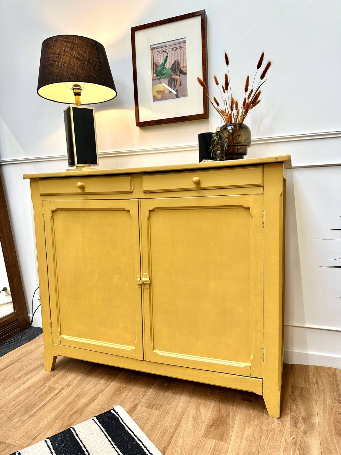 Honey yellow vintage Parisian sideboard