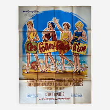 Affiche cinéma originale "Ces folles filles d'Eve" 120x160cm 1960