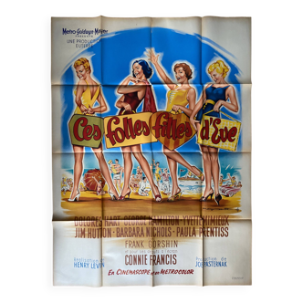 Affiche cinéma originale "Ces folles filles d'Eve" 120x160cm 1960