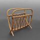 Vintage bamboo and wicker magazine rack