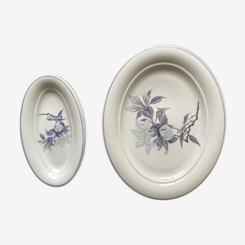Dish and raviers porcelain Bernardaud Nemours