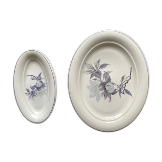 Dish and raviers porcelain Bernardaud Nemours