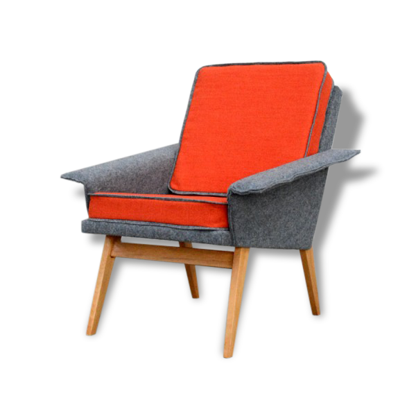 Chair completely renovated vintage (wood, fabric, trim).