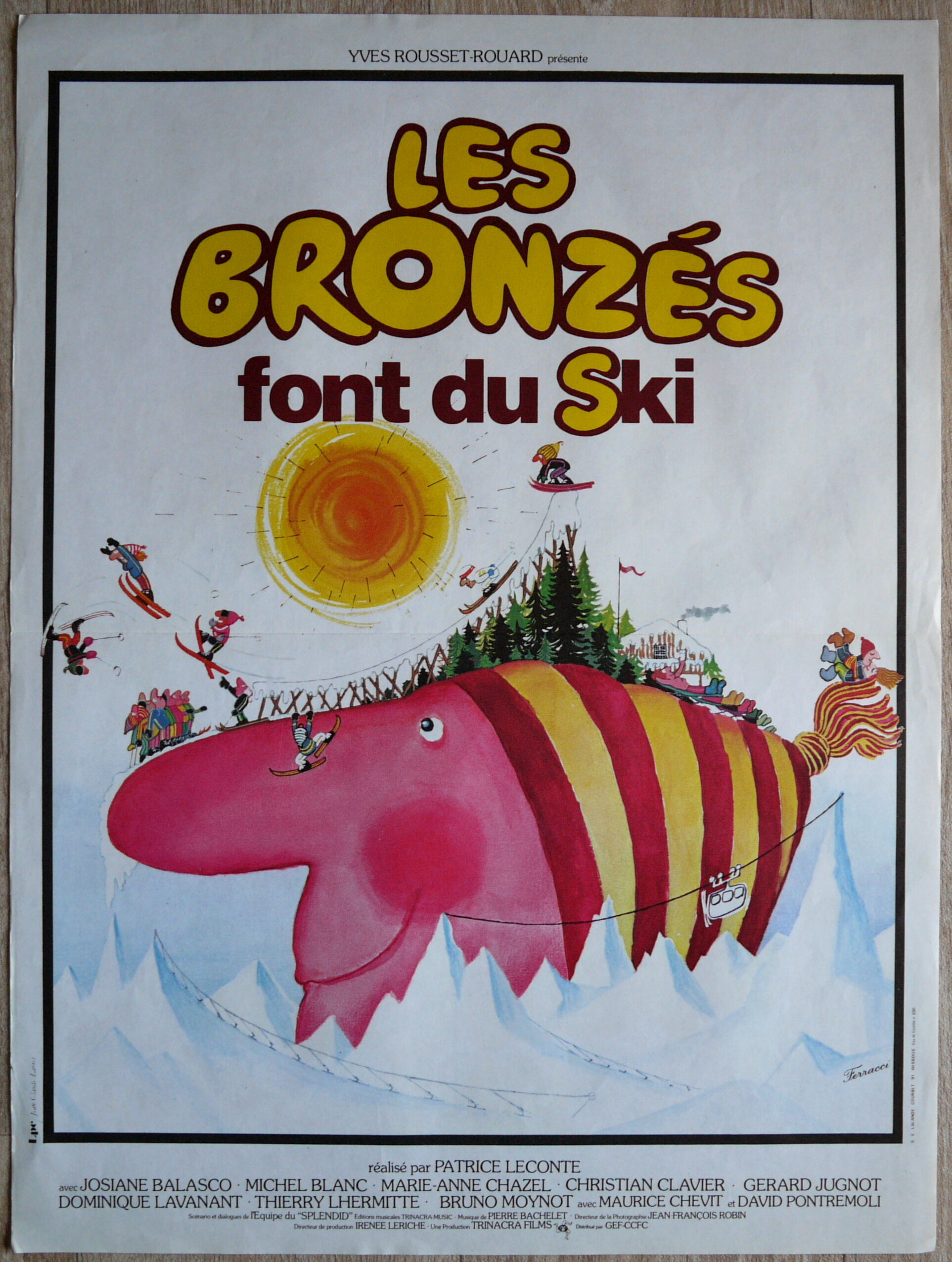Affiche cinéma originale "Les bronzés font du ski" Patrice Leconte