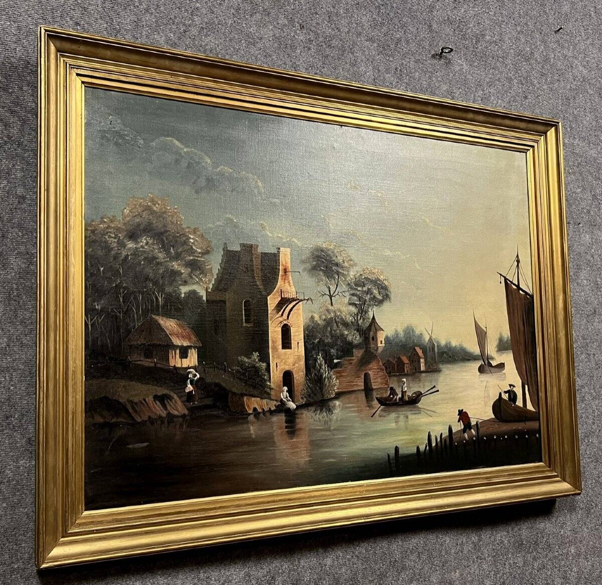 19th century Dutch School: Very important oil painting on canvas circa 1880