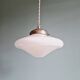 Art Deco pendant light in white opaline glass, conical, 1920s-30s