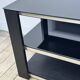 Tv hi-fi unit in black melamine and brushed aluminium, vintage 80s.