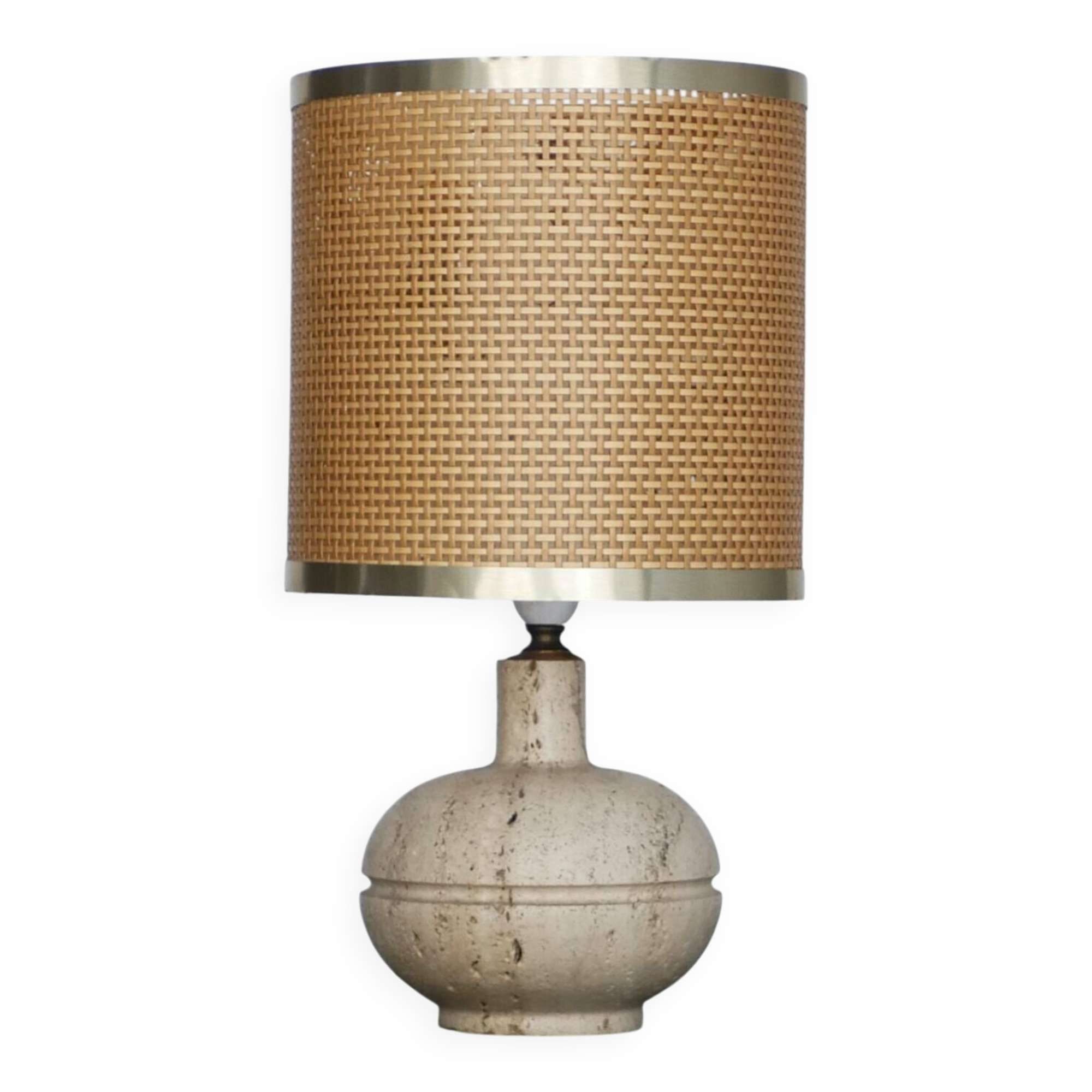 1970s travertine lamp